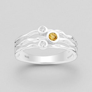 Srebrni prsten citrin