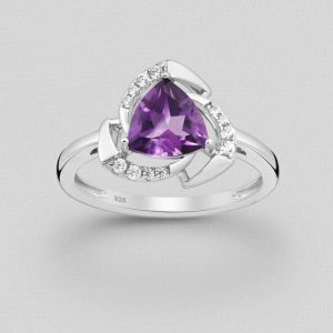 Srebrni prsten ametist