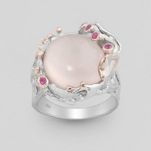 Srebrni prsten rozi kvarc