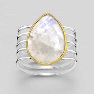 Srebrni prsten mjesečev kamen