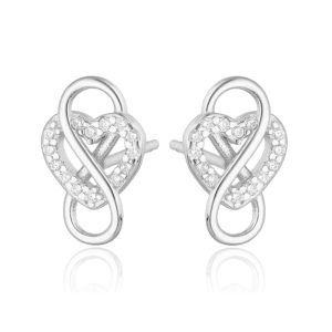 Srebrne naušnice srce i infinity