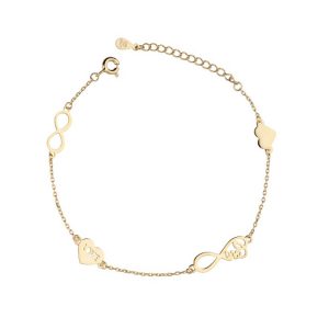 Srebrna narukvica srce i infinity