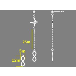 Srebrne naušnice infinity i puls