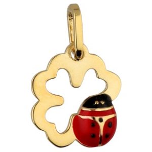 Srebrni privjesak djetelina s bubamarom