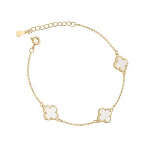 Srebrna narukvica djetelina - clover