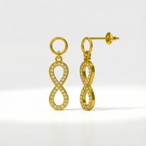 Srebrne naušnice infinity s pozlatom