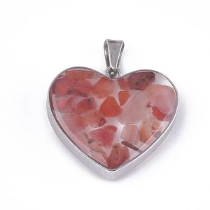 Karneol srce privjesak