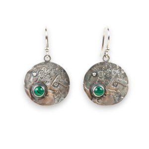 Srebrne naušnice malahit