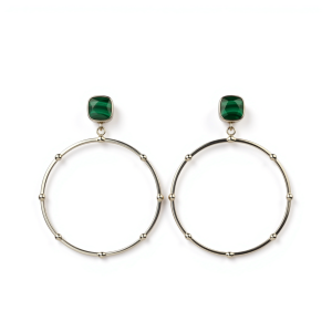 Srebrne naušnice malahit