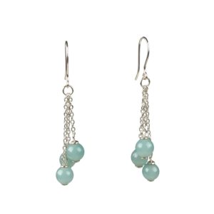 Srebrne naušnice aqua kalcedon