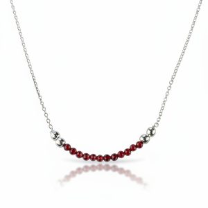 Srebrna ogrlica granat