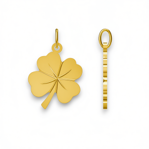 Srebrni privjesak djetelina s pozlatom