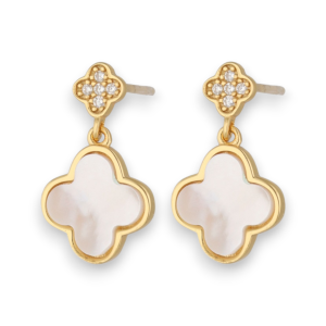 Srebrne naušnice cvijet s pozlatom