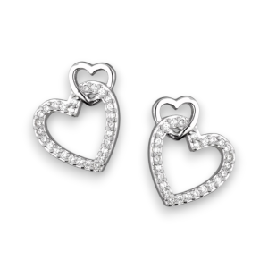 Srebrne naušnice srce