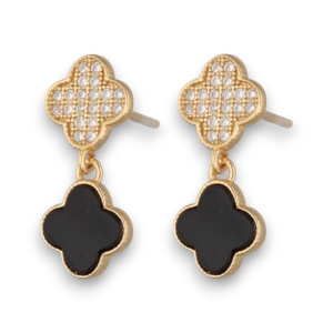 Srebrne naušnice cvijet s pozlatom