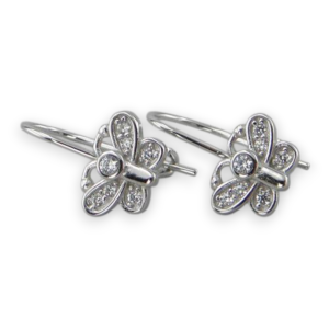 Srebrne naušnice leptir